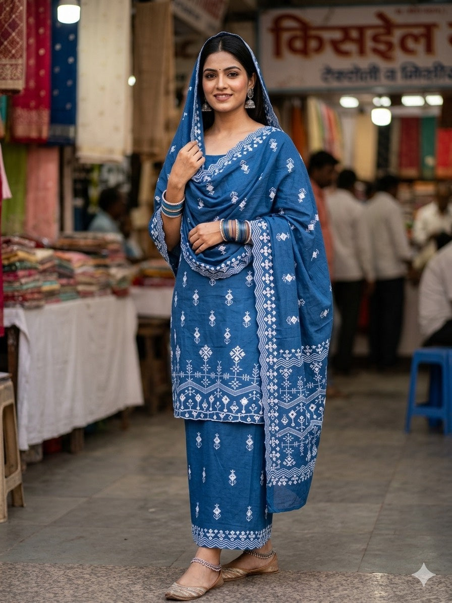 Jaipur’s Trending Pure Mul Cotton 3-Piece Suit Set | Comfortable Luxury | sizes XS–8xl