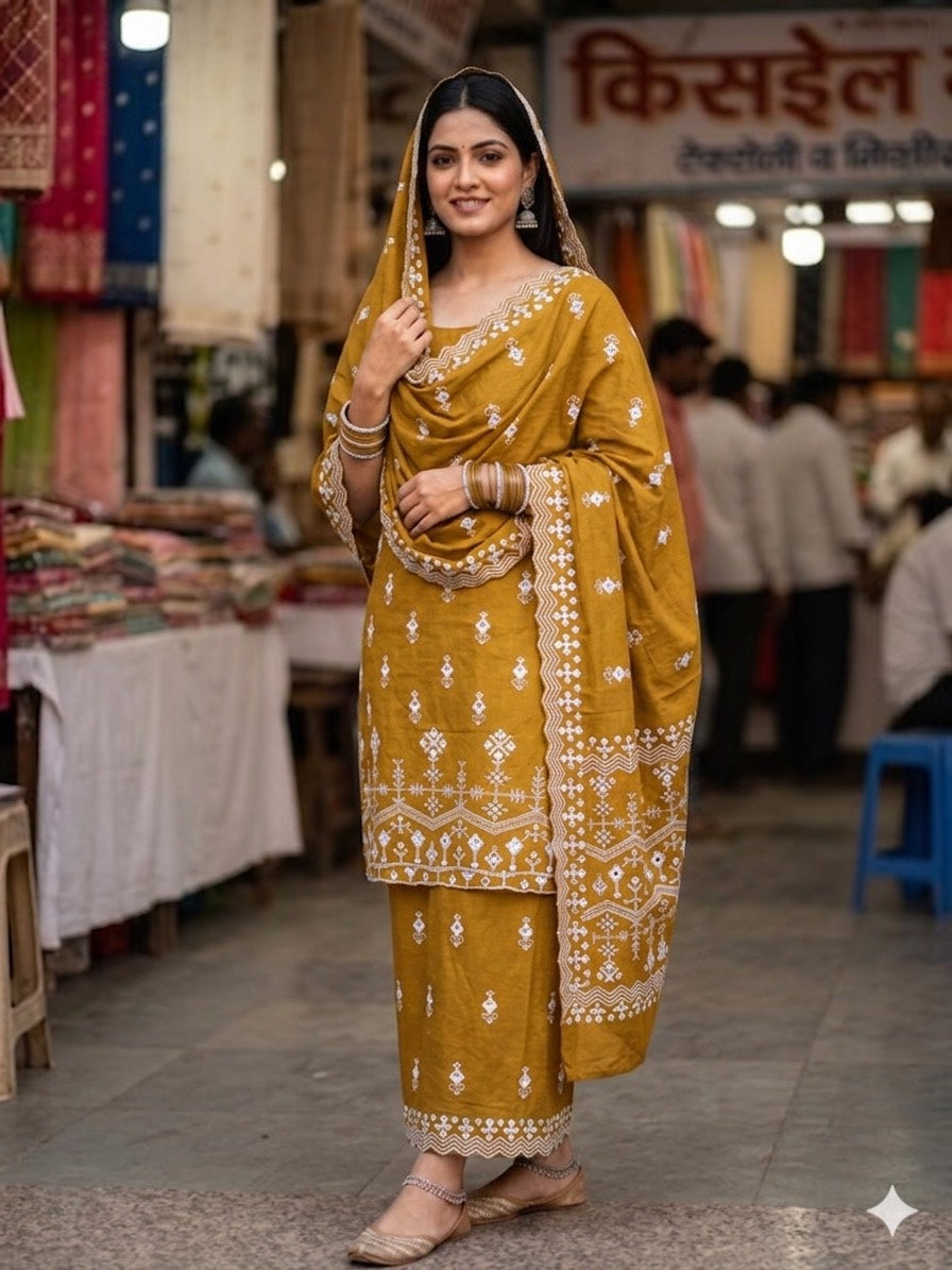 Jaipur’s Trending Pure Mul Cotton 3-Piece Suit Set | Comfortable Luxury | sizes XS–8xl