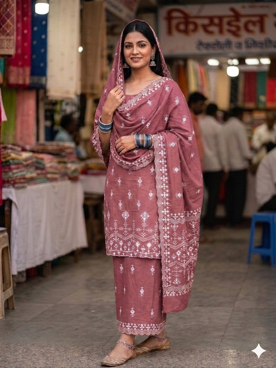 Jaipur’s Trending Pure Mul Cotton 3-Piece Suit Set | Comfortable Luxury | sizes XS–8xl